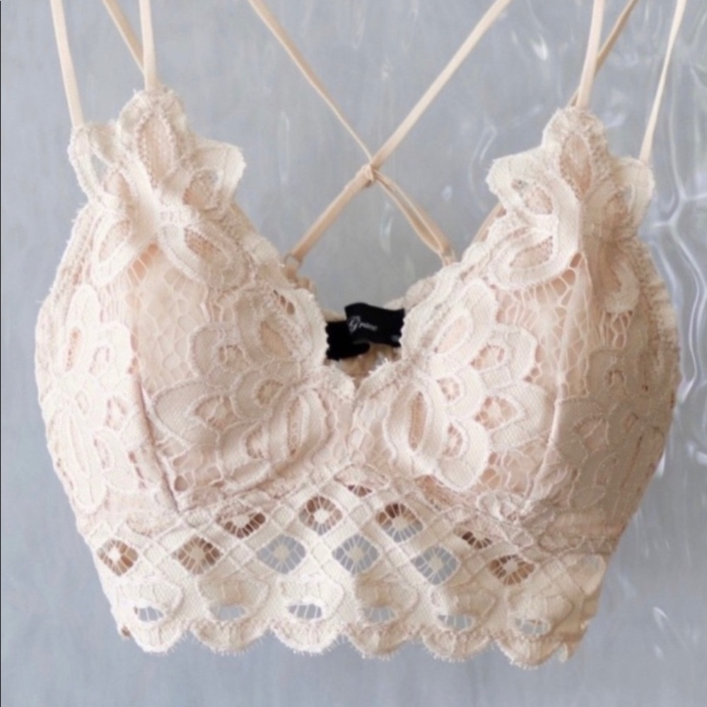 Padded Lace Criss Cross Bralette